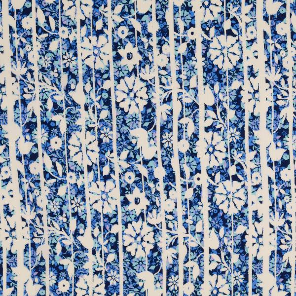 Viskose Crepe - blau-weiß